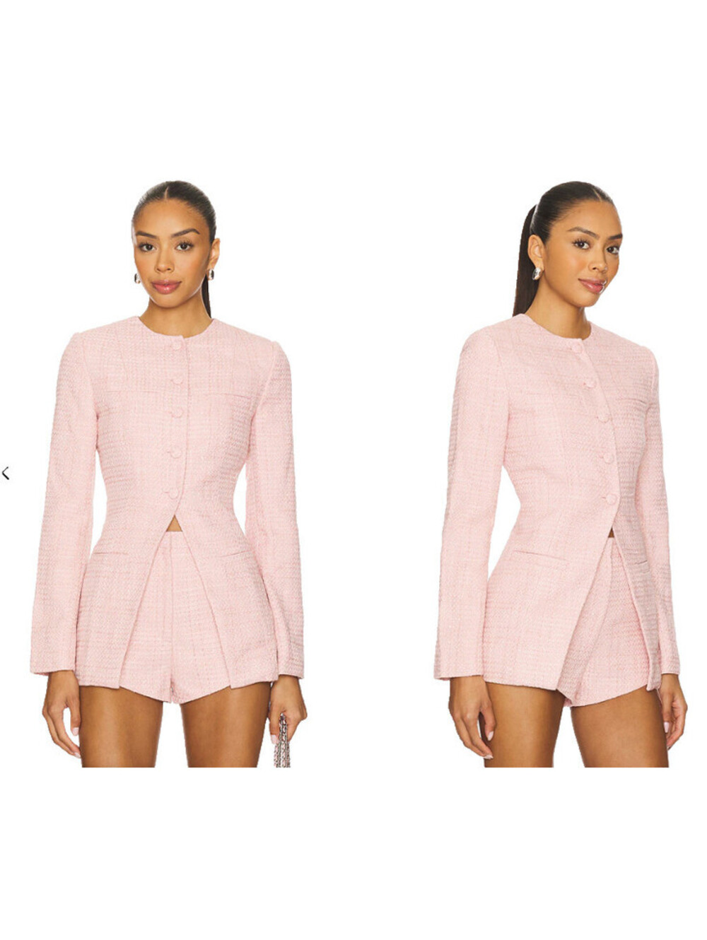 Amanda Uprichard Berlin Jacket tweed pink size Xs New $277msrp